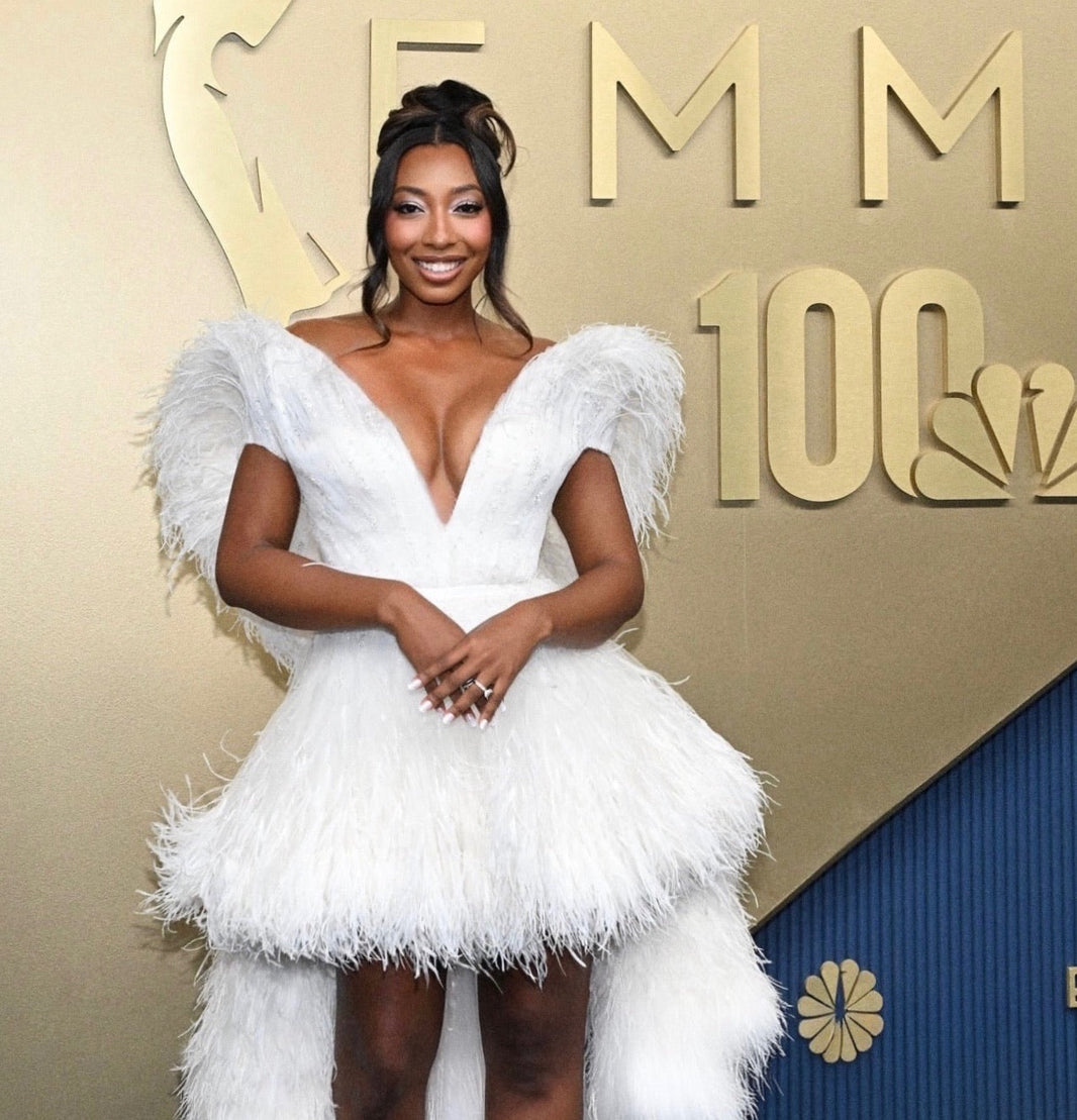ACTRESS MYCAH BACCHUS MAYE CAPTIVATES THE 78TH EMMY AWARDS RED CARPET IN LE THANH HOA COUTURE