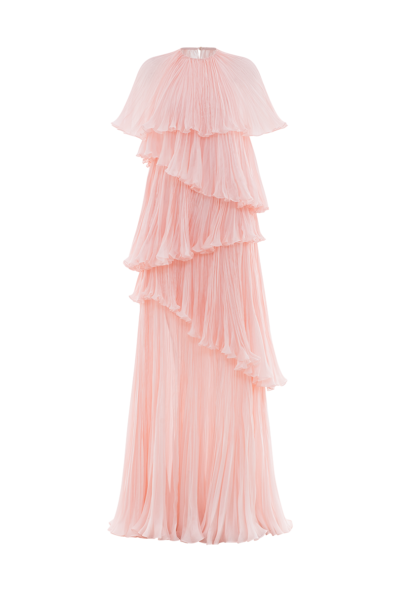Tiered Pink Maxi Dress