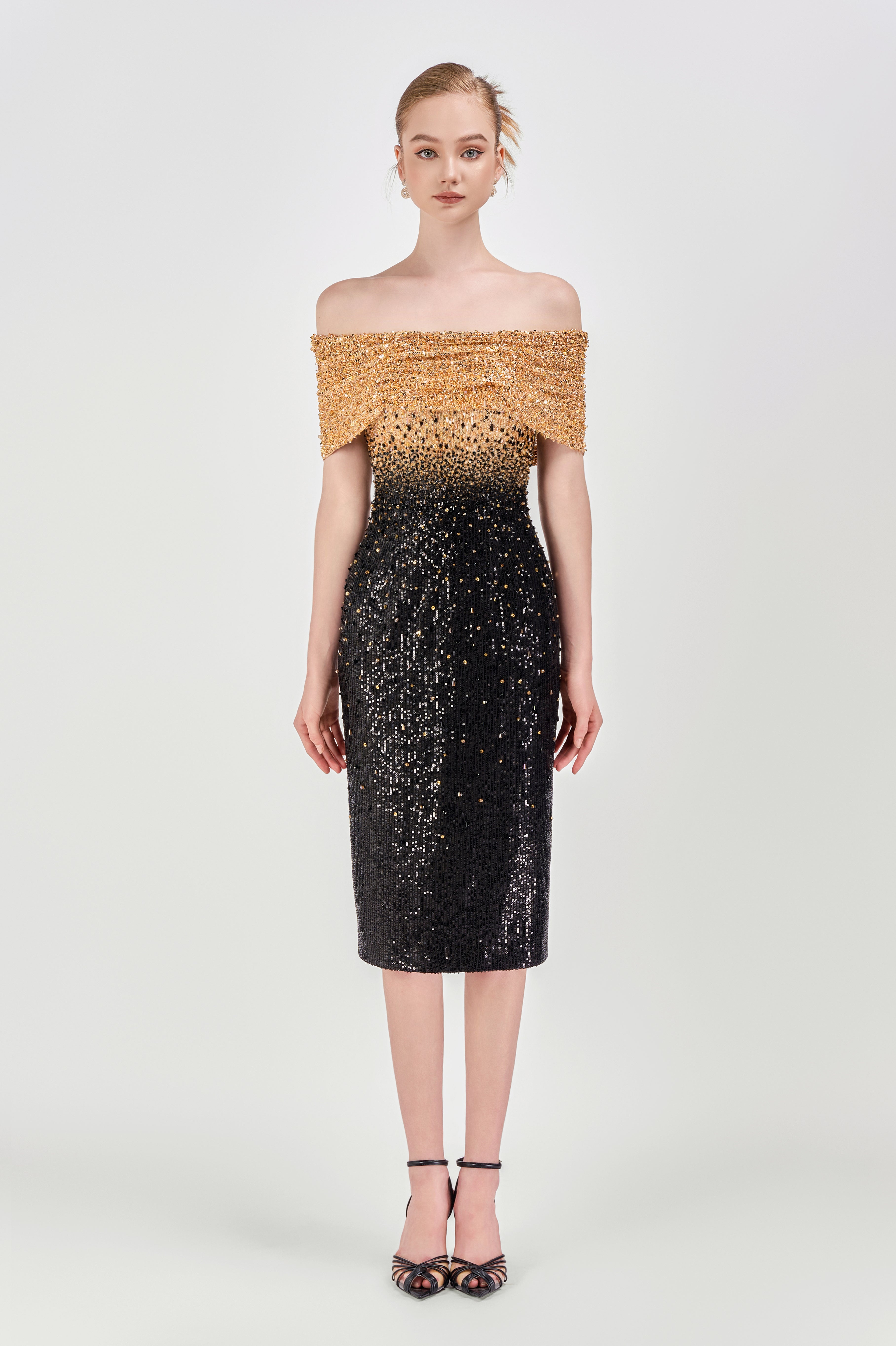 Roselily Pencil Off-Shoulder Midi Dress