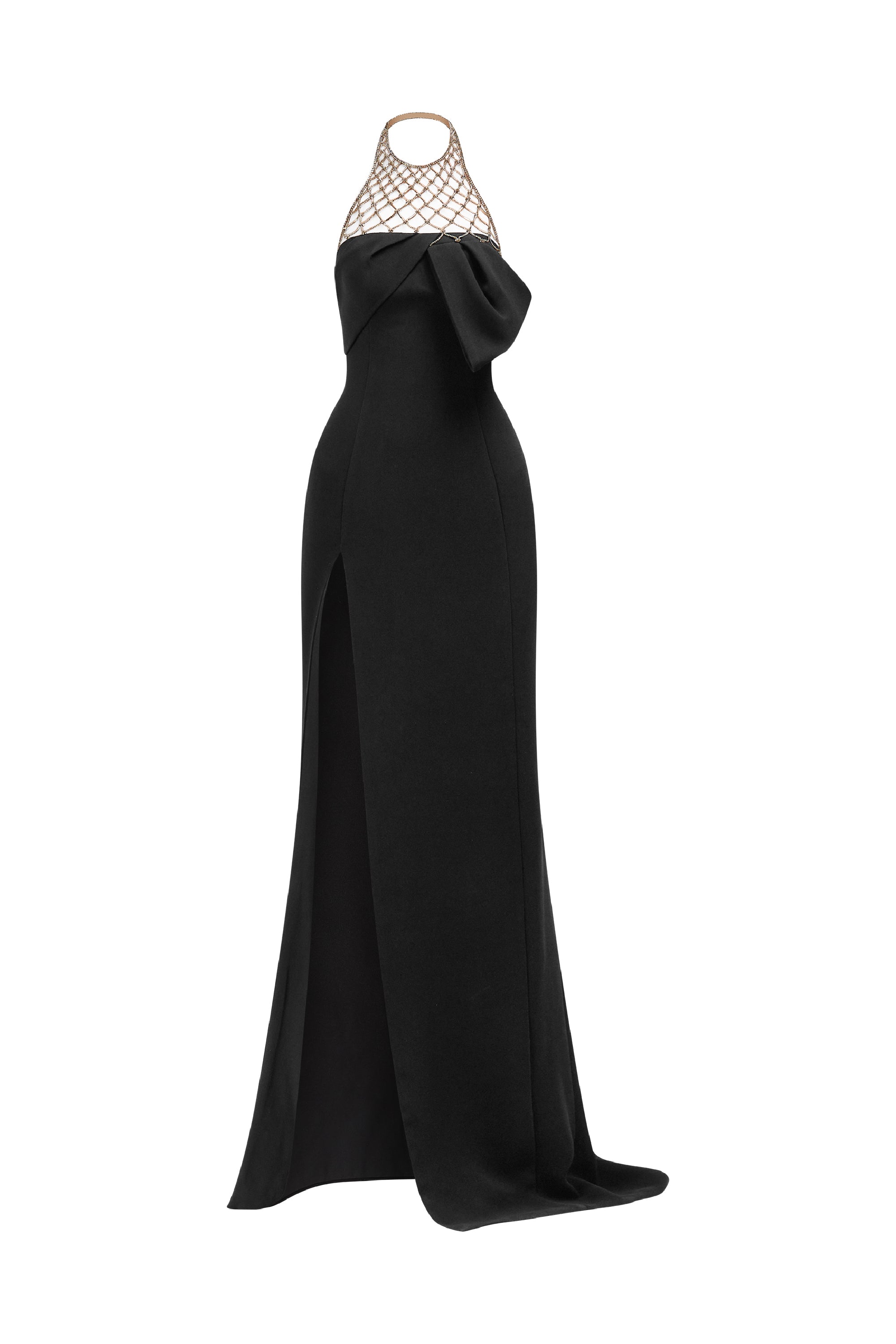 Sabrina halter crepe dress