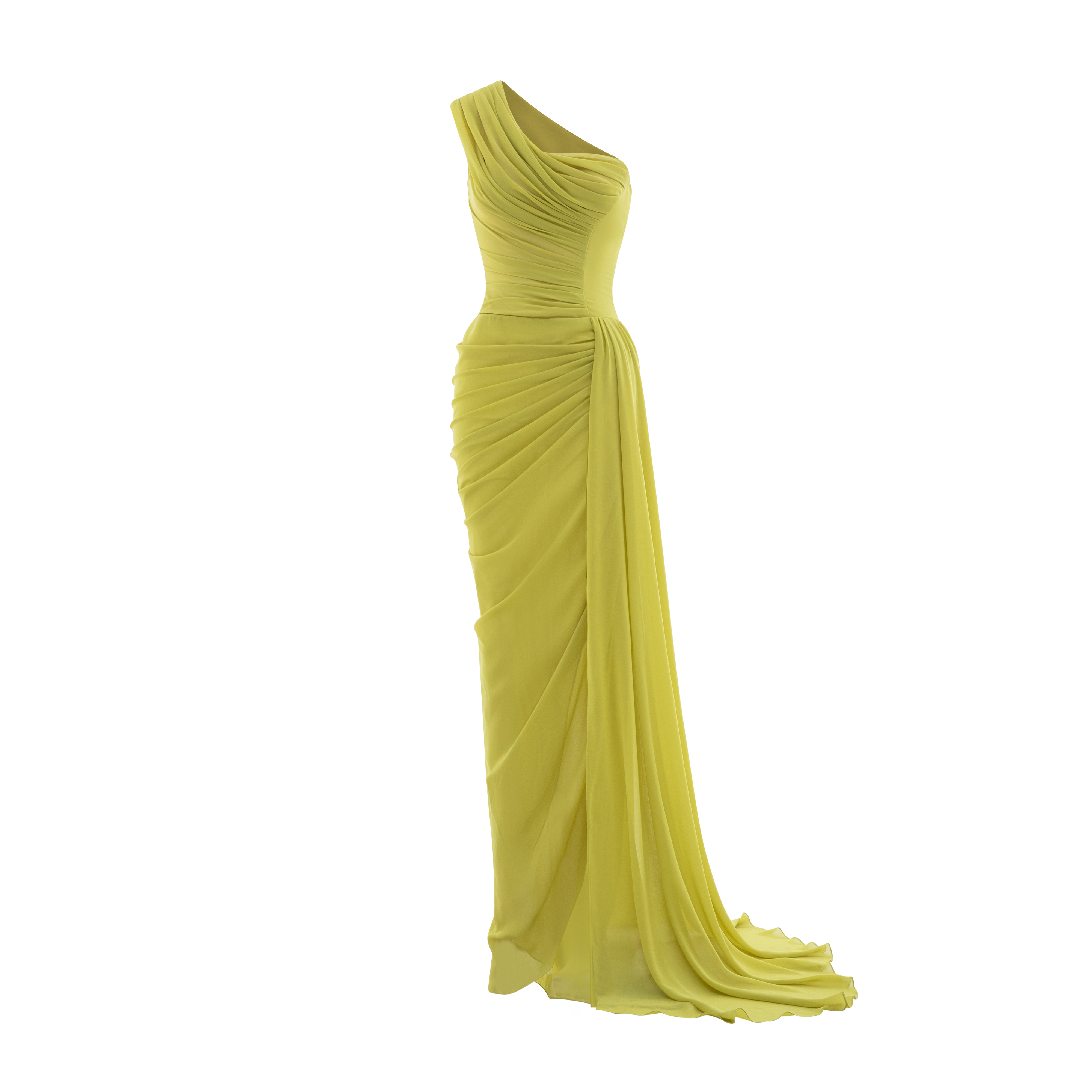 Lime Draped Gown